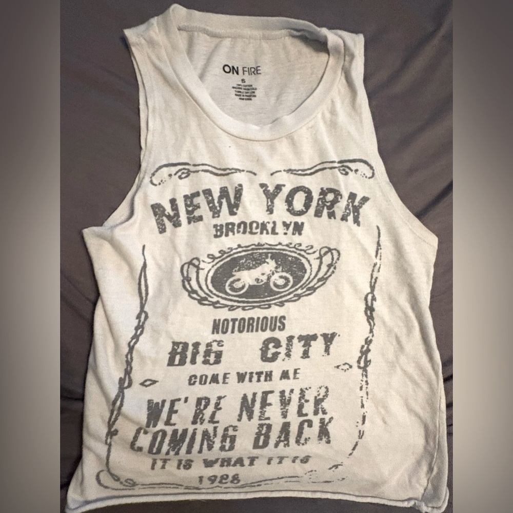 On Fire NYC Notorious BIG Inspired Cropped Tank Top